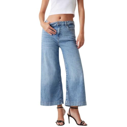 GUESS Women's Eco Bellflower Crop Wide Leg