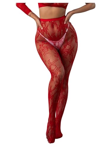 Image of SHENHE Women's Patterned Fishnet Tights High Waist Pantyhose Floral Stockings