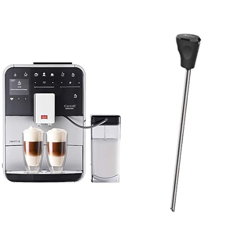 Melitta Caffeo Barista T Smart F831-101, Kaffeevollautomat, Smartphone-Steuerung mit Connect App, One Touch Funktion, Silber + Milchlanze für Kaffeevollautomaten, Edelstahl, Schwarz