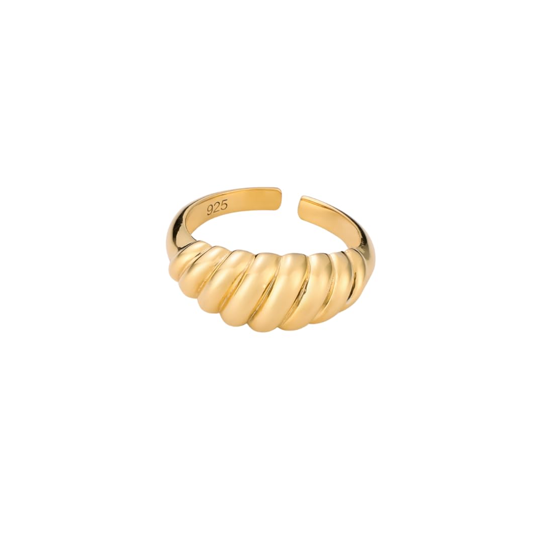 Fashions Athena Crowned Crescent Ring for Women | 24K Gold Plated Brass | Moon-Inspired Textured Ring with Regal Design Fashions Athena Crowned Crescent Ring for Women | 24K Gold Plated Brass | Moon-Inspired Textured Ring with Regal Design
