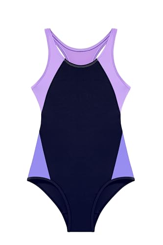 Image of Beautikini Period Swimwear One Piece Leakproof Menstrual Swimsuit Racerback Color Block Bathing Suit for Teen Girls Women