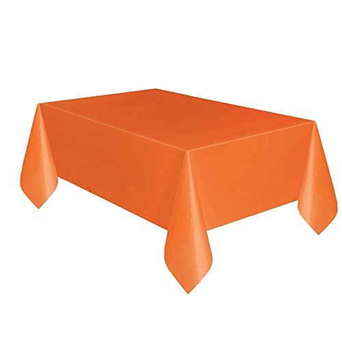 Creative Converting Touch of Color Plastic Tablecover, Each, 1 Pc, Sunkissed Orange