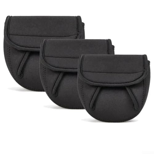Comgooldool Funda portátil para carrete de pesca para protección contra el polvo, la sal, la humedad y los rayos UV, funda de neopreno de 3 mm con malla transpirable y cierre seguro, se adapta a la