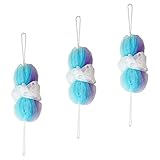 マーナ (marna) ボディスポンジ 背中も洗えるシャボンボール (ミックスブルー) 濃密な泡立ち ぐーんとのびる (体洗うタオル/お風呂 タオル) やわらかめ R449B