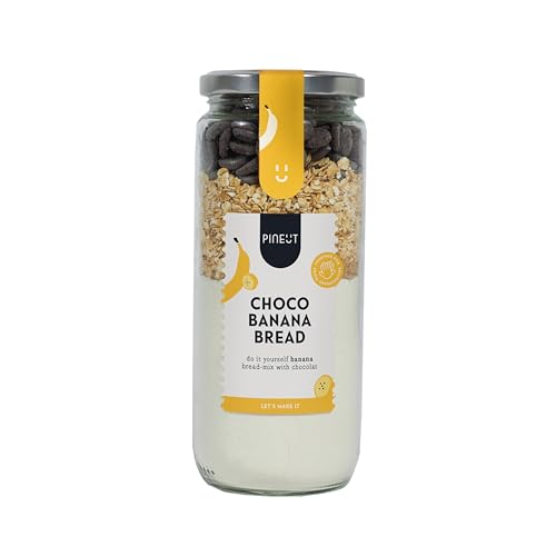 Pineut - Kuchen Backmischung Schoko Banane I Backmischung Weihnachten im Glas I Perfektes Geschenk zu Weihnachten, Geburtstag