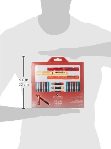 Sheaffer Calligraphy Maxi Kit, 3 Viewpoint Fountain Pens with 3 Nib Grades, Assortment of Ink Cartridges, Tracing Pad (73404) - Thumbnail 3