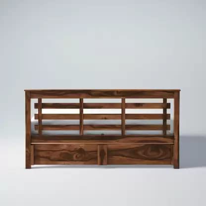 Image of SONA ART & CRAFTS Sheesham Wood Queen Size Bed Without Storage Soild Wooden Cot Bed Double Bed Furniture for Bedroom Living Room Home - (Teak Finish) Q 3