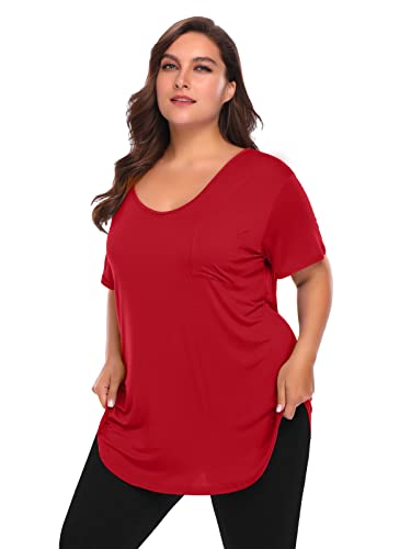 Image of BELAROI Women Plus Size Tops V-Neck Tunics Shirts