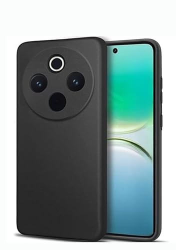 Image of Designerz hub Vivo T4 5G Back Cover | Soft Silicone Slim Back Case Cover for Vivo T4 5G - Black