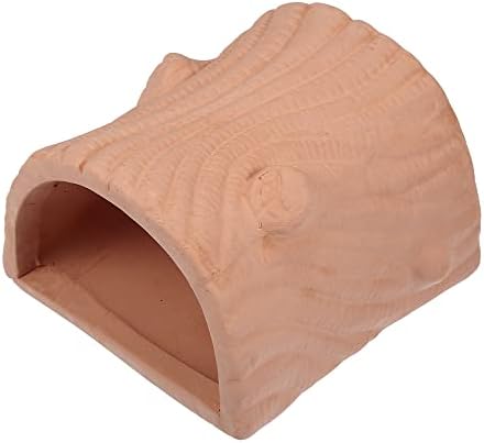 VOCOSTE 水族箱装饰隐藏岩石洞穴,陶瓷鱼缸装饰石,适合饲养宠物玩耍休息,浅棕色,3.43 x 3.35 x 2.24 英寸