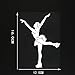 PMSMT Lot de 2 autocollants en vinyle pour voiture Motif ballet, patinage artistique Noir/argenté 12 x 0 x 16 x 0 cm