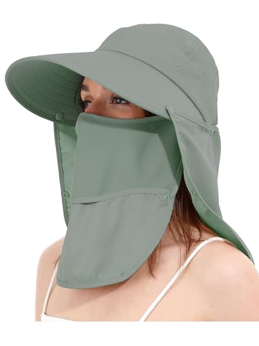 Sombrero de sol femenino con visera y mascarilla desmontable miniatura 1