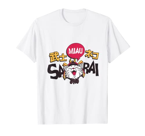 Divertida camiseta de regalo con diseño de gato Kawaii kanji japonés. Camiseta
