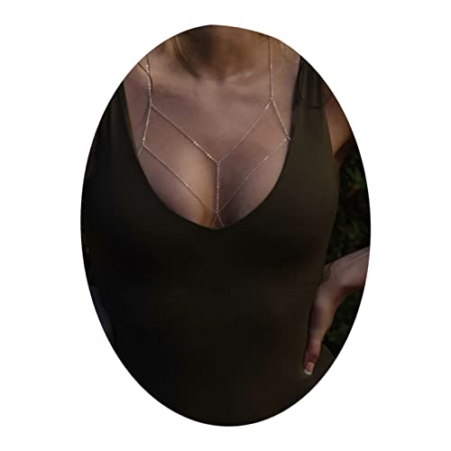 Gold Body Chain Jewelry For Women Body Chain Necklace Bikini Body Chain Waist Bracelet Personality Bikini Body Chain Belly Chain Jewelry For Girls (Silver) #TOP1