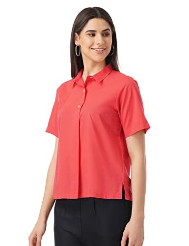 Image of FYLTR Women's Collared Casual Shirt -Front Placket with Buttons, Soft Handfeel