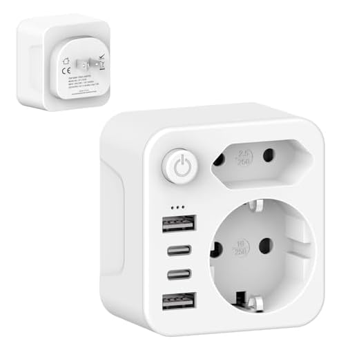 Adattatore da viaggio Giappone adattatore da viaggio USA, adattatore USA, adattatore da 2 prese, adattatore da viaggio, spina Schuko su tipo A per Stati Uniti, Giappone, Canada, bianco