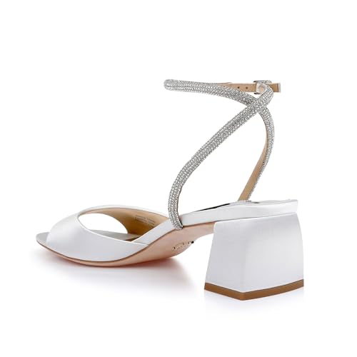 Image of Badgley Mischka Women's Infinity Satin Block Heels With Ankle Strap