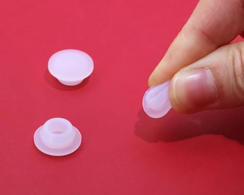 Image of ONLYKXY 10 Pcs Clear Silicone Round Snap in Type Locking Furniture Hole Plugs Button Protective Cover Cap Head,Universal (10mm /0.39inch)