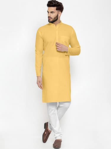 Image of Men's Cotton Blend Kurta Pyjama Set