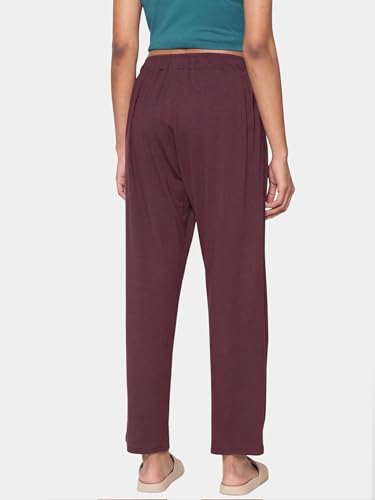 Image of Enamor Mid Rise Regular Length Adjustable Drawstring Basic Home Lounge Pant for Women - Relaxed fit - E404