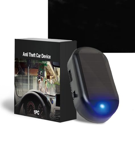 Solar Powered Car Security Light, Anti-Theft Dummy Alarm with LED Flash, USB Charging Port