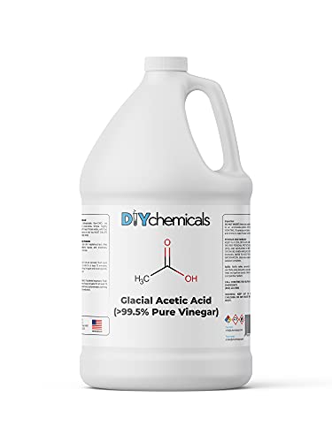 Glacial Acetic Acid 99.9% Concentration - High Purity Vinegar for Industrial & Home Use Made in USA by DIY Chemicals - Gallon (128 fl oz)