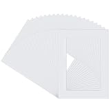 20 Stück Passepartout Rahmen Papier Weiß, Passe Partout Karton Rechteckig, Passepartout aus Karton Bilderrahmen Säurefrei, Passepartouts für Bilder Einrahmen Fotos Poster Kunstdrucken (15 x 20,1 cm)