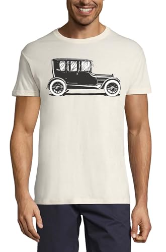 T-shirt vintage de qualité supérieure en coton naturel retro car