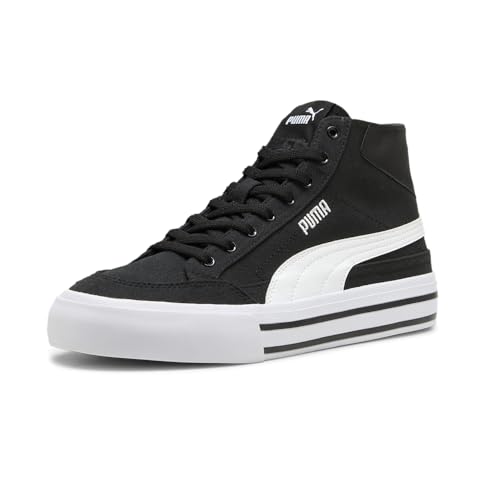 Image of PUMA Mens Court Classic Vulc Mid Sneaker, Mens Black Mens White, 8