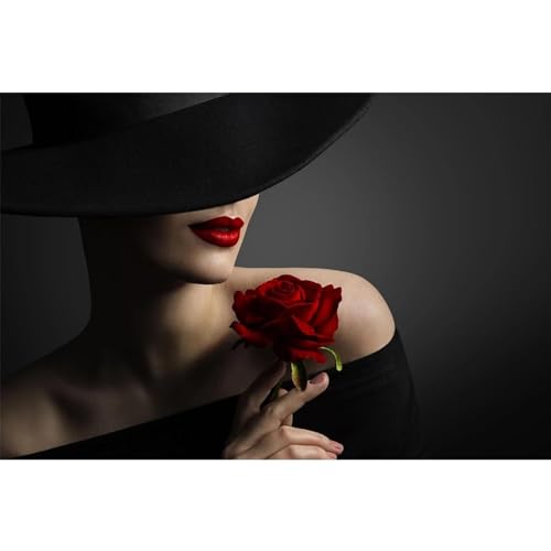 Peinture moderne femme sexy au chapeau KEBIA pour habiller un grand mur vide 80x110