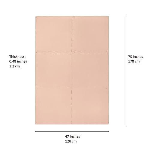 3 Sprouts Foam Puzzle Play Mat With Interlocking Eva Tiles For Toddlers, Babies And Kids In Hazelnut #TOP3