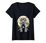 Photo Gallery donna halloween luna mano zombie weimaraner weimaraners maglietta con collo a v Photo Gallery donna halloween luna mano zombie weimaraner weimaraners maglietta con collo a v