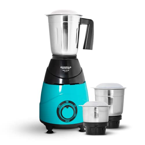 Maharaja Whiteline Neo Plus Mixer Grinder with 3 Jars | Long Lasting Performance with 500 Watt Motor | Food Grade Safe | Vacuum Feet | Stainless Steel Blade (Turquoise Blue & Black) (B08WK7L1B2) Amazon Price History, Amazon Price Tracker