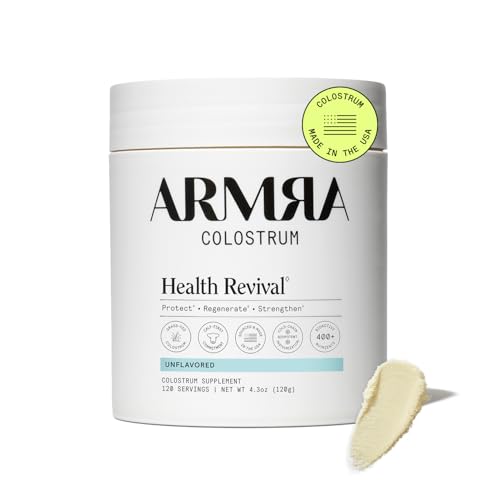 ARMRA Colostrum Powder | Unflavored | Gut Health & Bloating | Skin & Hair | Immunity | Keto, Gluten & Fat-Free | 120 Servings