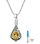 Cremation Jewelry for Ashes 925 Sterling Silver Urn Necklace Cremation Necklaces Teardrop Birthst...