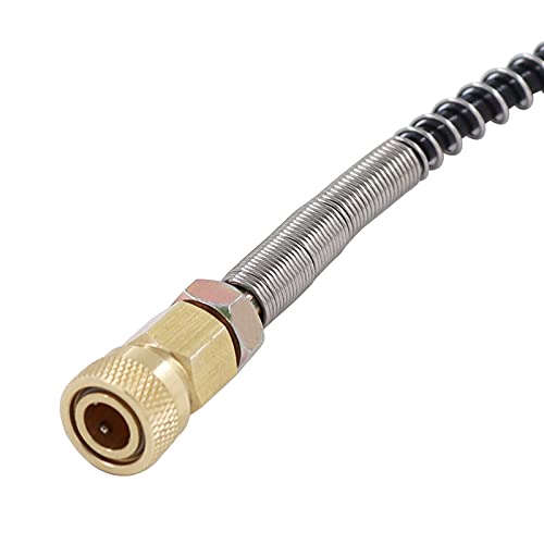 TUXING 4500PSI/300Bar Pcp Tank DIN Valve Scuba Adapter Dual Gauge with 24“Hose Paintball HPA Tank, High Pressure Compressed Air Fill Station M18x1.5 Thread