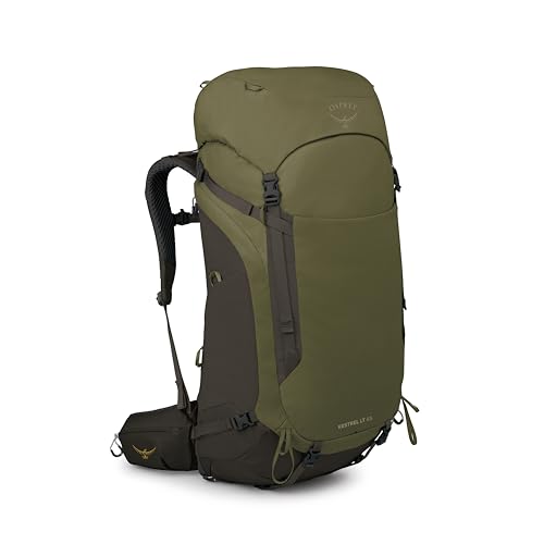 Image of Osprey Kestrel LT 65L Men's Backpacking Backpack, Green OS | hiking pack, camping gear, overnight trail pack, waterproof raincover, rain cover included, waterproof storage, dry bag