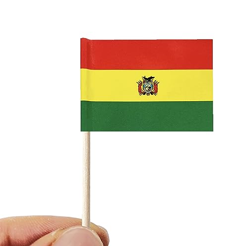 stidsds 100pcs National Zahnstocher Flagge B (Bolivien) – Ansicht 3