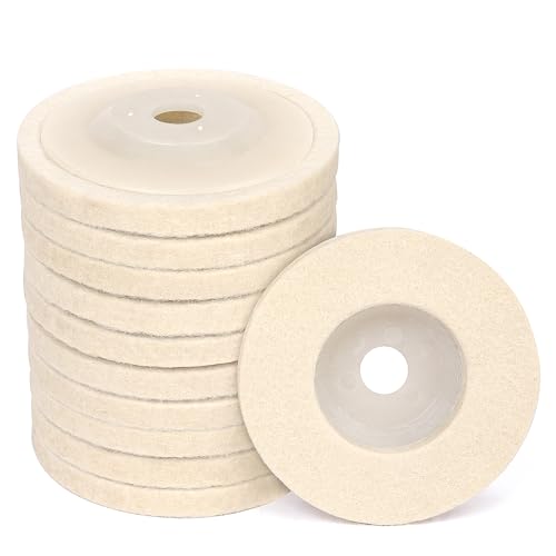 Wool Polishing Disc, 10 Pcs Grinder Polishing Pads...
