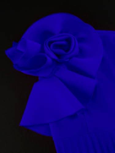 Image of AOMEI Women's One Shoulder 3D Flower Sleeveless High Waist Pleated A Line Long Dress Party Summer