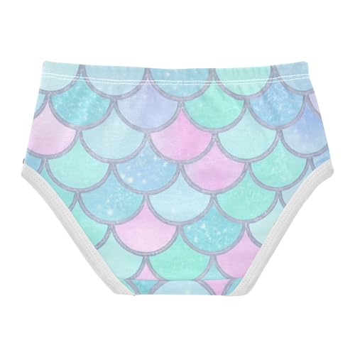 Florals Toddlers Underwear Floral 2t Cotton Little Girl Panties Pastel Mermaid Scales Glittery Pink Briefs Girls Undies2