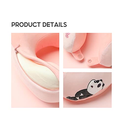 MINISO We Bare Bears Travesseiro de viagem infantil, travesseiro de pescoço de espuma viscoelástica