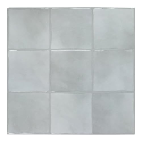 Azulejos adhesivos para cocina, baño, 10 unidades, 30,5 x 30,5 cm, gris