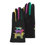 RainCaper Laurel Burch Dog Tribe Women's Texting Gloves Warm Touch Screen Gloves All-season Travel, Museum & Fashion Gloves Fit Most