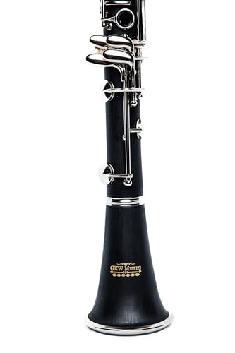 Image of GKW Professional Ebonite Bb Clarinet Set for Beginners & Intermediate Players, Silver-Plated Keys, Warm Clear Tone, Includes Hard Case, Musical Instrument for School Band