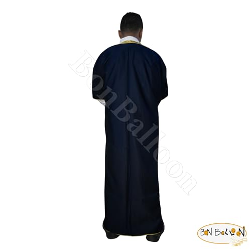 Dark Blue Cloak Bisht Bedouin Arabian Men Saudi Gulf Eid Abaya Thobe Thoub Galabeya Muslim Jilbab3