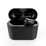 NENRENT S570+ Bluetooth Earbud, Smallest Mini Invisible V4.1 Wireless Bluetooth Earpiece Headset Headphone Earphone with 400mAh Charging Case Dock for iPhone iPad Samsung Galaxy LG HTC Black (1 Piece)