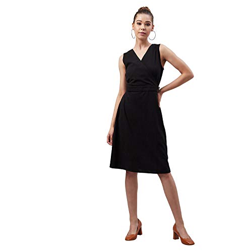 Image of Carlton London Women's Polyester A-Line Knee-Length Casual Dress