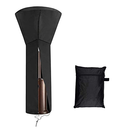 MOARON Patio Heater Cover with Zipper, Outdoor Heater Cover Waterproof, Dustproof, Windproof, Sunlight-Resistant, Snow-Resistant with Storage Bag, Black, 89\'\' H x 33\" D x 19\" B