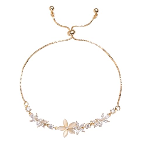 Bracelet fleur en or pour fêtes et bals de fin d'année bijou délicat Mikovivi